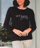 PIGIAMA DONNA NOTTINGHAM INTERLOCK SERAFINO STAMPA RIGHE ART. NPA474-AS