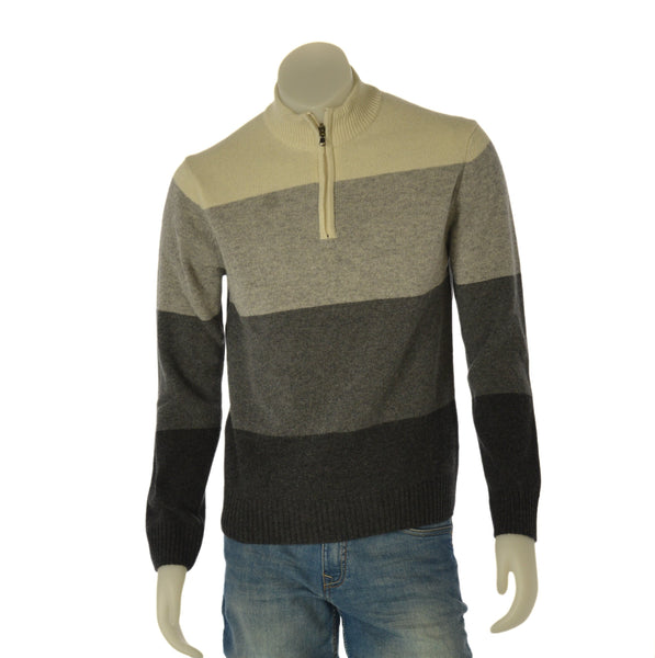 MAGLIONE UOMO ENRICO COVERI LUPETTO MEZZA ZIP RIGHE LANA ART. EC152