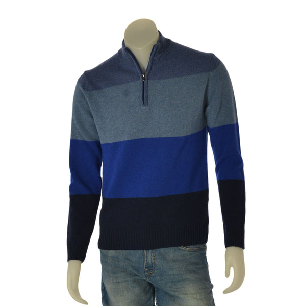 MAGLIONE UOMO ENRICO COVERI LUPETTO MEZZA ZIP RIGHE LANA ART. EC152