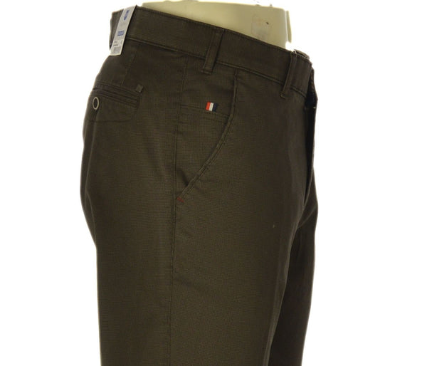 PANTALONE UOMO LUIGI MORINI BOTTONE CERNIERA TASCHE FRANCESE REGULAR FIT COTONE MICRO FANTASIA ART. 45-4345 IMOLA