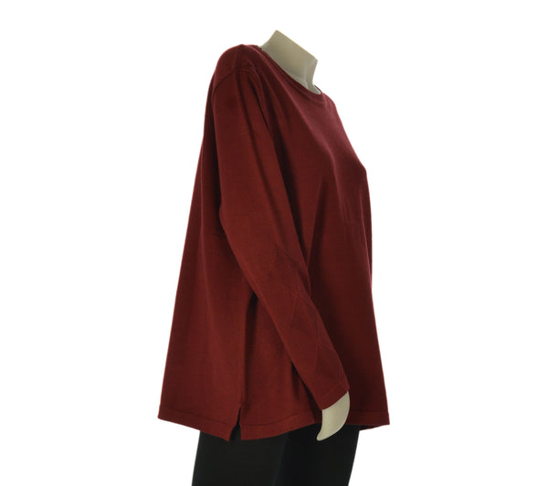 MAGLIONE DONNA GAIA B. TAGLIE OVER GIROCOLLO LAVORATO SPACCHI ART. 407