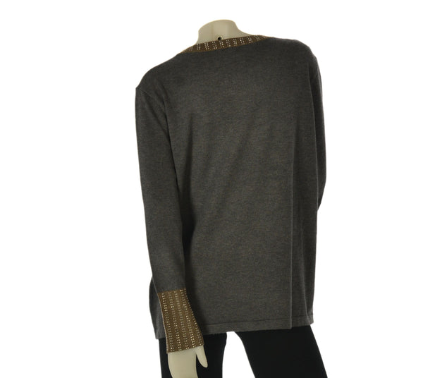 MAGLIONE DONNA GAIA B. TAGLIE OVER GIROCOLLO STRASS ART. 415