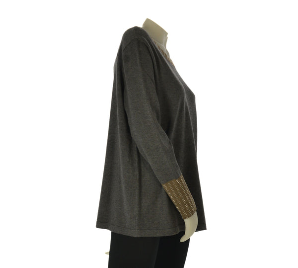 MAGLIONE DONNA GAIA B. TAGLIE OVER GIROCOLLO STRASS ART. 415