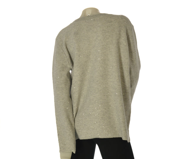 MAGLIONE DONNA GAIA B. TAGLIE OVER GIROCOLLO LAVORATO LUREX MICRO PAILLETTES ART. 409