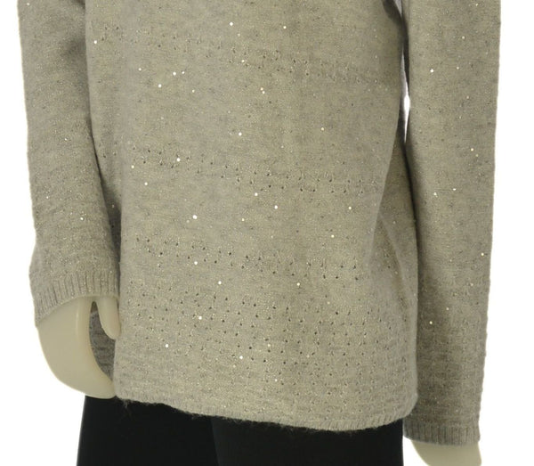 MAGLIONE DONNA GAIA B. TAGLIE OVER GIROCOLLO LAVORATO LUREX MICRO PAILLETTES ART. 409