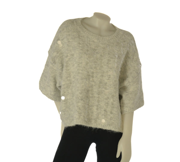 MAGLIONE DONNA MYASTREET MANICHE TRE QUARTI LARGO APPLICAZIONI ART. AL25177-90