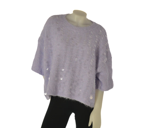 MAGLIONE DONNA MYASTREET MANICHE TRE QUARTI LARGO APPLICAZIONI ART. AL25177-90