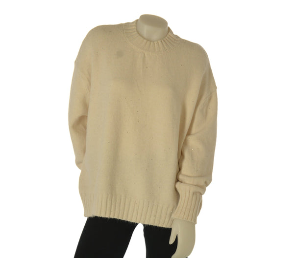 MAGLIONE DONNA MYASTREET AMPIO GIROCOLLO MICRO PAILLETTES ART. U504-90