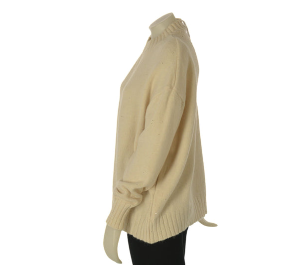 MAGLIONE DONNA MYASTREET AMPIO GIROCOLLO MICRO PAILLETTES ART. U504-90