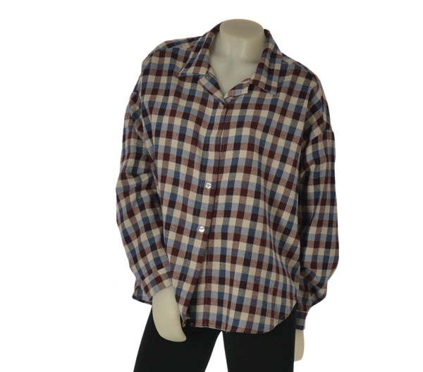 CAMICIA DONNA MYASTREET FLANELLA SCOZZESE AMPIA ART.AM892-90