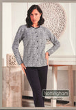 PIGIAMA DONNA NOTTINGHAM JACQUARD APERTO BOTTONI ART. NPA310-BL