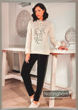 PIGIAMA DONNA NOTTINGAM JACQUARD SERAFINO FASCIA POLSINI STAMPA ART. NPA348-CP