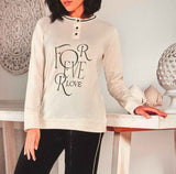 PIGIAMA DONNA NOTTINGAM JACQUARD SERAFINO FASCIA POLSINI STAMPA ART. NPA348-CP