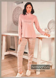 PIGIAMA DONNA NOTTINGAM JACQUARD COLLO ALTO BOTTONI FASCIA POLSINI ART. NPA339-GD