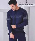 PIGIAMA UOMO NAVIGARE FELPATO SERAFINO LOGO POLSINI ART. 141926