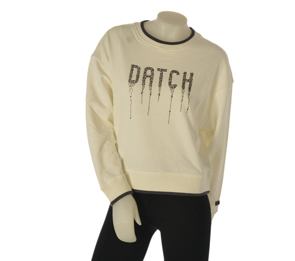 FELPA DONNA DATCH FELPATA GIROCOLLO LOGO STRASS POLSINI AMPIA ART. DW2627