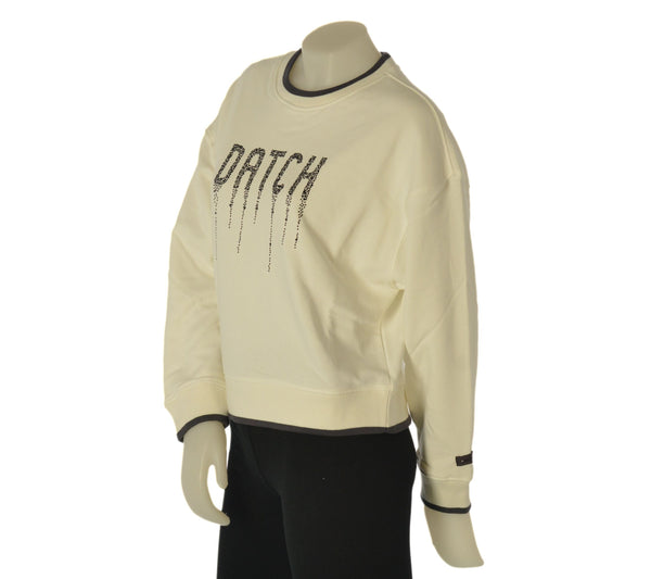 FELPA DONNA DATCH FELPATA GIROCOLLO LOGO STRASS POLSINI AMPIA ART. DW2627