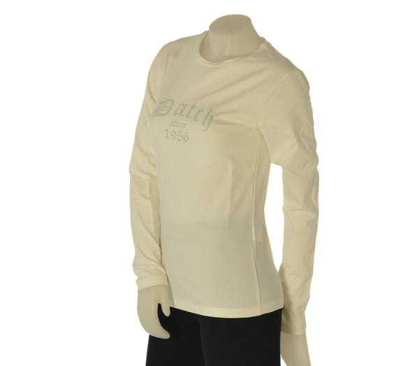 MAGLIA DONNA DATCH GIROCOLLO MANICA LUNGA LOGO STRASS COTONE ART. DW2644
