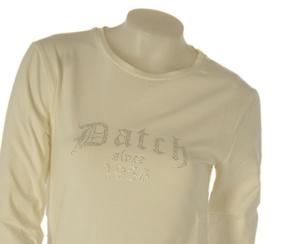 MAGLIA DONNA DATCH GIROCOLLO MANICA LUNGA LOGO STRASS COTONE ART. DW2644