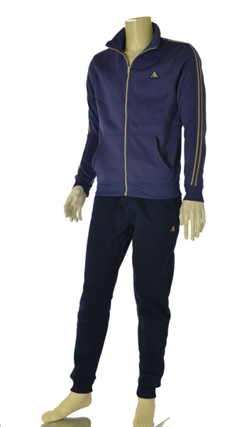 TUTA UOMO AKI FELPATA FULL ZIP TASCHE PANTALONI TASCHE POLSINI ART. 25505