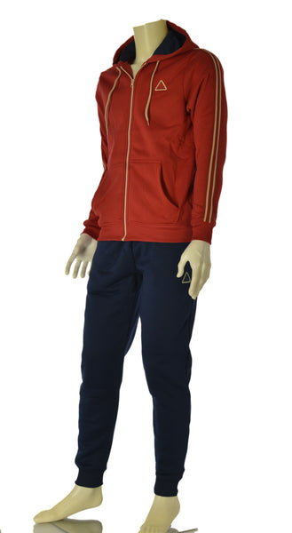 TUTA UOMO AKI FELPATA FULL ZIP TASCHE PANTALONI TASCHE POLSINI ART. 25506