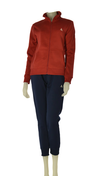 TUTA DONNA AKI FELPATA FULL ZIP TASCHE PANTALONE TASCHE POLSINI ART. 25530