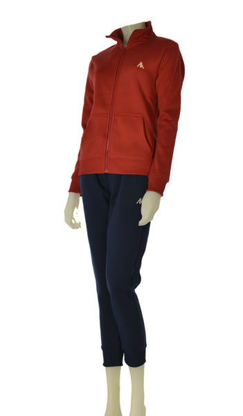 TUTA DONNA AKI FELPATA FULL ZIP TASCHE PANTALONE TASCHE POLSINI ART. 25530