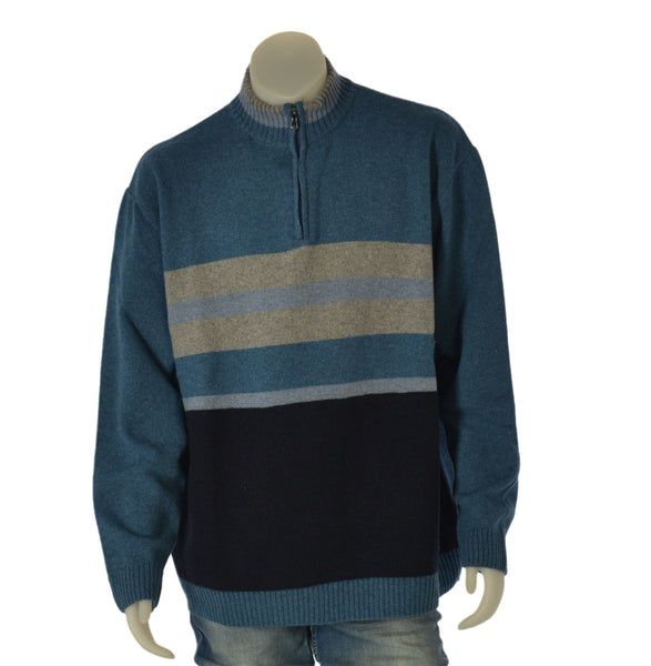 MAGLIONE UOMO MAXFORT TAGLIE OVER LUPETTO MEZZA ZIP FANTASIA ART. 26096