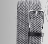 Cintura Alta Moda Cinture art EL211 elasticizzata intrecciata fibbia acciaio finiture in pelle