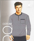 PIGIAMA UOMO BIPBIP TAGLIE OVER ORLATO SERAFINO FANTASIA TASCHINO BOTTONI CALDO COTONE ART. 7205