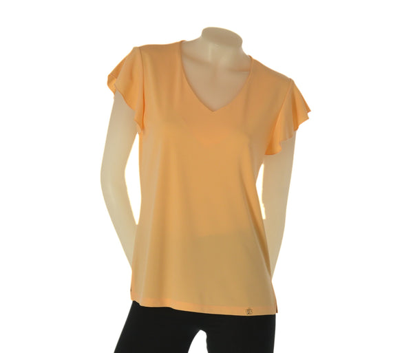BLUSA DONNA LAURA BIAGIOTTI MANICA CORTA SCOLLO A V SPACCHI ART. LB26P1423