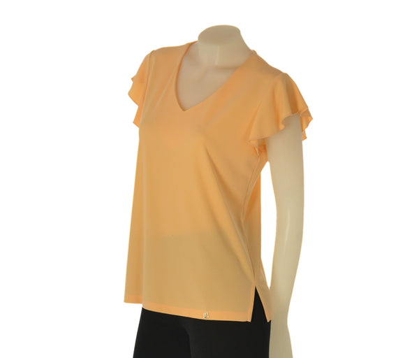 BLUSA DONNA LAURA BIAGIOTTI MANICA CORTA SCOLLO A V SPACCHI ART. LB26P1423
