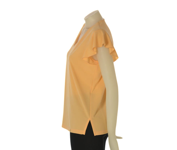 BLUSA DONNA LAURA BIAGIOTTI MANICA CORTA SCOLLO A V SPACCHI ART. LB26P1423