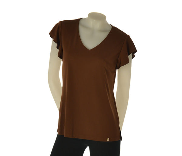 BLUSA DONNA LAURA BIAGIOTTI MANICA CORTA SCOLLO A V SPACCHI ART. LB26P1423