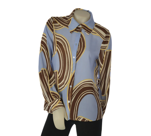 CAMICIA DONNA LAURA BIAGIOTTI MANICA LUNGA FANTASIA  BOTTONI ART. LB26P1506