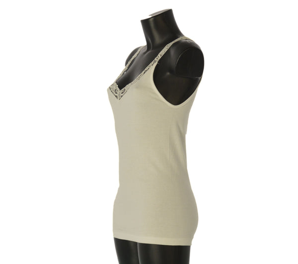 CANOTTA INTIMO DONNA TRE -VI SPALLA LARGA PIZZO COTTONE CALDO ART. 5306 MOLLY