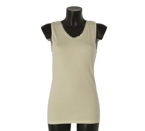 MAGLIA INTIMA DONNA TRE-VI SPALLA LARGA PIZZO COTONE CALDO ART. 2054 NOEMI
