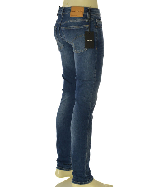 JEANS UOMO GAS CINQUE TASCHE SKINNY FIT ELASTICIZZATO BOTTONE CERNIERA ART. SAX 12MM
