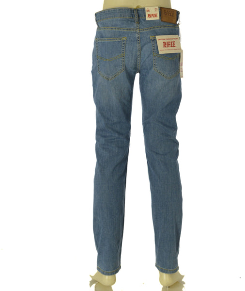 JEANS UOMO RIFLE CINQUE TASCHE LEGGERO ELASTICIZZATO SLIM FIT BOTTONE CERNIERA ART. RF409