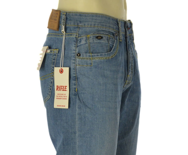 JEANS UOMO RIFLE CINQUE TASCHE LEGGERO ELASTICIZZATO SLIM FIT BOTTONE CERNIERA ART. RF409