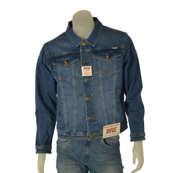 GIUBBINO JEANS UOMO RIFLE TASCHE BOTTONI ELASTICIZZATO ART. RF545