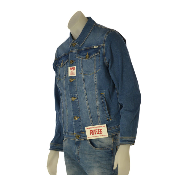 GIUBBINO JEANS UOMO RIFLE TASCHE BOTTONI ELASTICIZZATO ART. RF545