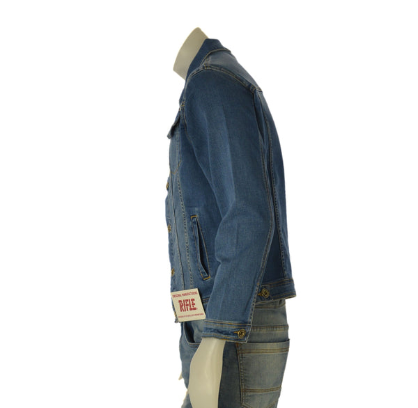 GIUBBINO JEANS UOMO RIFLE TASCHE BOTTONI ELASTICIZZATO ART. RF545