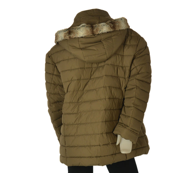 GIACCONE DONNA TALENTI TAGLIE OVER TRAPUNTATO CAPPUCCIO TASCHE ZIP BOTTONI ART. TB704