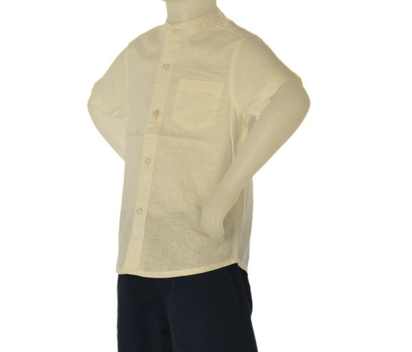 CAMICIA BAMBINO ZIPPY MANICA CORTA COREANA TASCHINO BOTTONI LINO COTONE ART. ZKBAP0302-26024