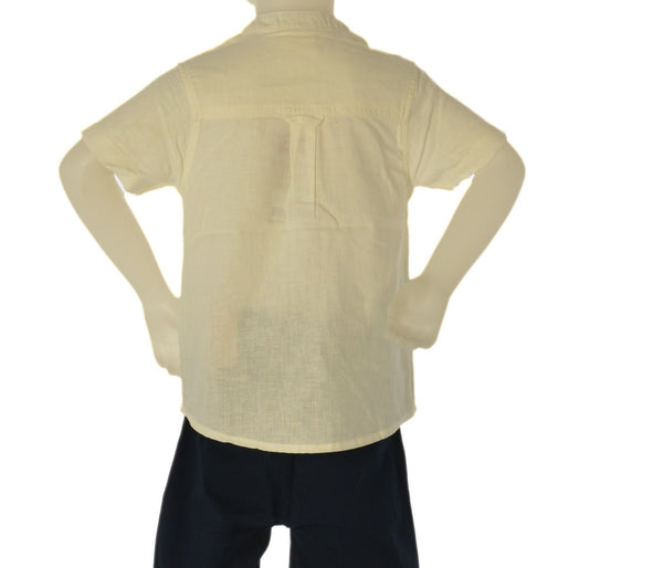 CAMICIA BAMBINO ZIPPY MANICA CORTA COREANA TASCHINO BOTTONI LINO COTONE ART. ZKBAP0302-26024