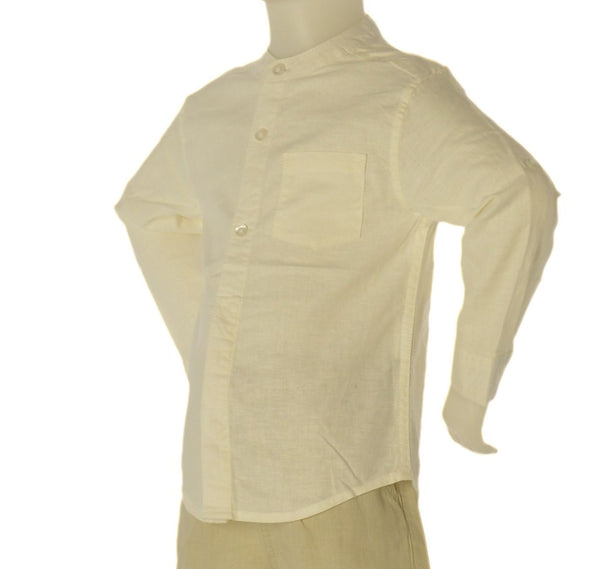 CAMICIA BAMBINO ZIPPY MANICA LUNGA BOTTONI COREANA  COTONE LINO TASCHINO ART. ZBBAP0302-26006