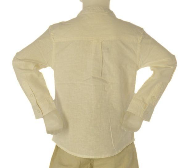 CAMICIA BAMBINO ZIPPY MANICA LUNGA BOTTONI COREANA  COTONE LINO TASCHINO ART. ZBBAP0302-26006