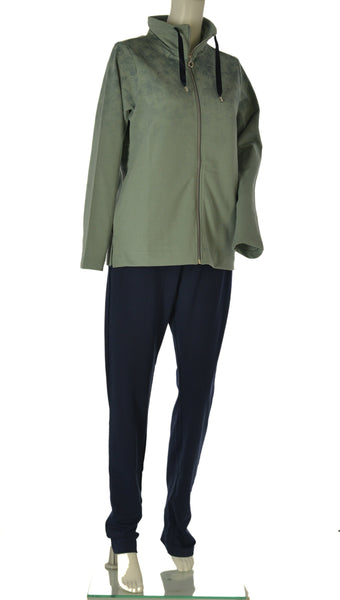 TUTA DONNA CAMPAGNOLO ZIP TASCHE SPACCHETTO FANTASIA ELASTICO COMODA PRATICA ART.8E76574