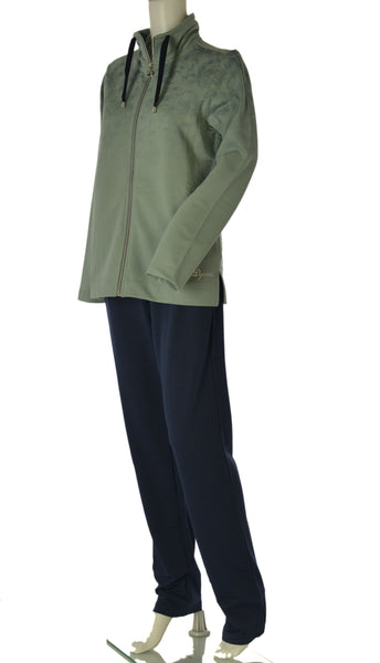 TUTA DONNA CAMPAGNOLO ZIP TASCHE SPACCHETTO FANTASIA ELASTICO COMODA PRATICA ART.8E76574